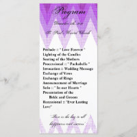 25 4x9 Hochzeitsprogramm Ombre Lila Zickzack