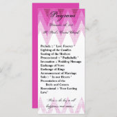 25 4x9 Hochzeitsprogramm Ombre Pink Zickzack Programm (Vorne/Hinten)
