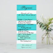 25 4x9 Hochzeitsprogramm Ombre Stripe Aquamarin Li Programm (Stehend Vorderseite)