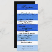 25 4x9 Hochzeitsprogramm Ombre Stripe Blue Line Fa Programm (Vorne/Hinten)