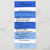 25 4x9 Hochzeitsprogramm Ombre Stripe Blue Line Fa Programm (Vorderseite)