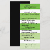 25 4x9 Hochzeitsprogramm Ombre Stripe Green Line Programm (Vorne/Hinten)
