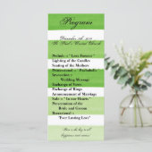 25 4x9 Hochzeitsprogramm Ombre Stripe Green Line Programm (Stehend Vorderseite)