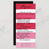 25 4x9 Hochzeitsprogramm Ombre Stripe Pink Line Fa Programm (Vorne/Hinten)