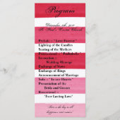 25 4x9 Hochzeitsprogramm Ombre Stripe Pink Line Fa Programm (Vorderseite)
