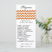 25 4x9 Hochzeitsprogramm Orange Glitzer Zickzack Z Programm (Stehend Vorderseite)