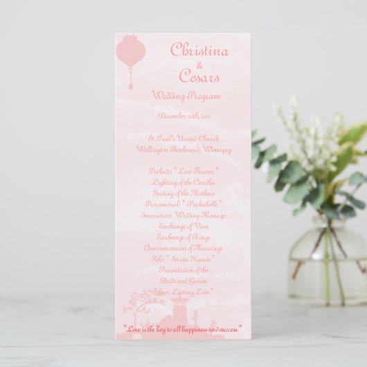 25 4x9 Hochzeitsprogramm Orientalischer Garten Programm (Stehend Vorderseite)