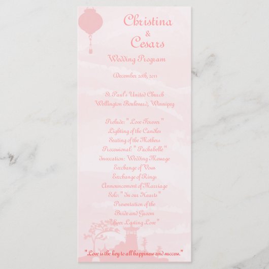 25 4x9 Hochzeitsprogramm Orientalischer Garten Programm (Vorderseite)