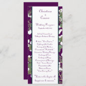 25 4x9 Hochzeitsprogramm Pfau/Blume auf Zweigstell Programm (Vorne/Hinten)