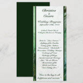 25 4x9 Hochzeitsprogramm Pfauengrüne Federn Programm (Vorne/Hinten)