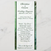 25 4x9 Hochzeitsprogramm Pfauengrüne Federn Programm (Vorderseite)