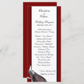 25 4x9 Hochzeitsprogramm Pfauenrot Schwarz-weiß Programm (Vorne/Hinten)