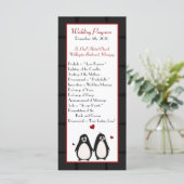 25 4x9 Hochzeitsprogramm Pinguin Liebe Ehepaar Programm (Stehend Vorderseite)