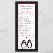 25 4x9 Hochzeitsprogramm Pinguin Liebe Ehepaar Programm (Vorderseite)