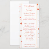 25 4x9 Hochzeitsprogramm Pinguin Liebe/Herz Peach Programm (Vorne/Hinten)