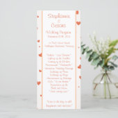 25 4x9 Hochzeitsprogramm Pinguin Liebe/Herz Peach Programm (Stehend Vorderseite)