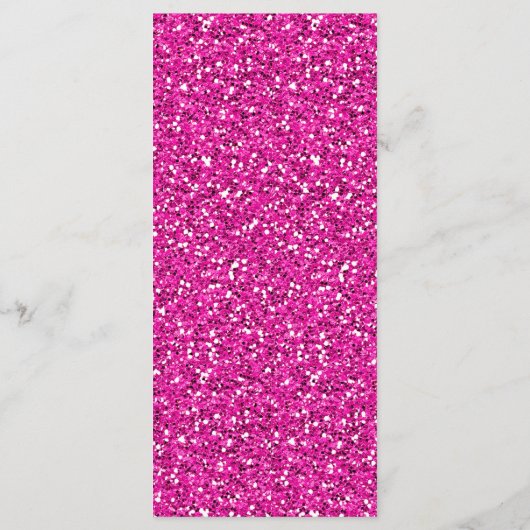 25 4x9 Hochzeitsprogramm Rosa Glitzer Zickzack Zig Programm (Rückseite)