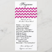 25 4x9 Hochzeitsprogramm Rosa Glitzer Zickzack Zig Programm (Vorderseite)
