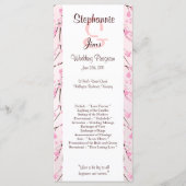 25 4x9 Hochzeitsprogramm Rosa Kirschblossom Programm (Vorderseite)