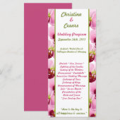 25 4x9 Hochzeitsprogramm Rosa Orchideenblume Programm (Vorne/Hinten)