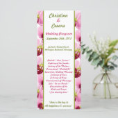 25 4x9 Hochzeitsprogramm Rosa Orchideenblume Programm (Stehend Vorderseite)