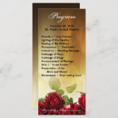 25 4x9 Hochzeitsprogramm Rote Rose Bouquet Bridal Programm (Vorne/Hinten)