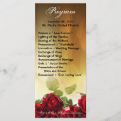 25 4x9 Hochzeitsprogramm Rote Rose Bouquet Bridal Programm (Vorderseite)