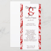 25 4x9 Hochzeitsprogramm Roter Kirschblossom Programm (Vorne/Hinten)