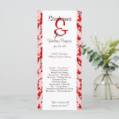 25 4x9 Hochzeitsprogramm Roter Kirschblossom Programm (Stehend Vorderseite)
