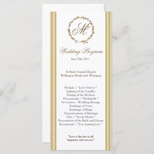 25 4x9 Hochzeitsprogramm Sandy Beach Programm (Vorne/Hinten)