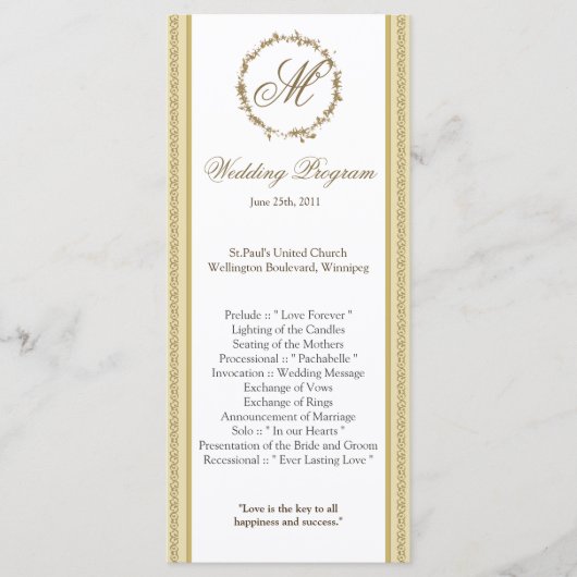 25 4x9 Hochzeitsprogramm Sandy Beach Programm (Vorderseite)