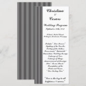 25 4x9 Hochzeitsprogramm Schwarz-Grau-Blüh Streife Programm (Vorne/Hinten)