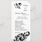 25 4x9 Hochzeitsprogramm Schwarz-weiße Blumenfabri Programm (Vorne/Hinten)