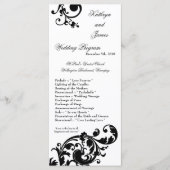 25 4x9 Hochzeitsprogramm Schwarz-weiße Blumenfabri Programm (Vorderseite)