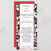 25 4x9 Hochzeitsprogramm Schwarzer Blüh Roter Stre Programm (Vorne/Hinten)