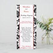 25 4x9 Hochzeitsprogramm Schwarzer Blüh Roter Stre Programm (Stehend Vorderseite)