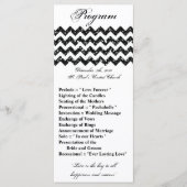 25 4x9 Hochzeitsprogramm Schwarzer Glitzer Zickzac Programm (Vorderseite)