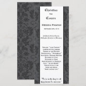 25 4x9 Hochzeitsprogramm Schwarzes Grau formales G Programm (Vorne/Hinten)