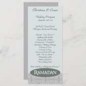 25 4x9 Hochzeitsprogramm Soft Blue Islamic Ramadan Programm (Vorne/Hinten)