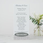 25 4x9 Hochzeitsprogramm Soft Blue Islamic Ramadan Programm (Stehend Vorderseite)