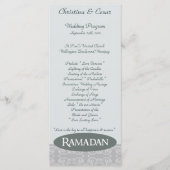 25 4x9 Hochzeitsprogramm Soft Blue Islamic Ramadan Programm (Vorderseite)