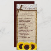 25 4x9 Hochzeitsprogramm Sonnenblumenkernzahl Programm (Vorne/Hinten)