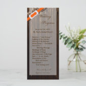 25 4x9 Hochzeitsprogramm Stallholz Rustikales Land Programm (Stehend Vorderseite)