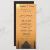 25 4x9 Hochzeitsprogramm Taj Mahal Sunset Orange Y Programm (Vorne/Hinten)