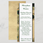 25 4x9 Hochzeitsprogramm Vintag Peacock Green Programm (Vorne/Hinten)