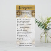 25 4x9 Hochzeitsprogramm Vintag Pintuck Fabric Tay Programm (Stehend Vorderseite)