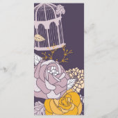 25 4x9 Hochzeitsprogramm Vintage Pflaume Senf-Rose Programm (Rückseite)