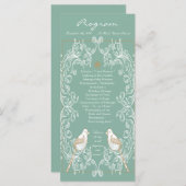 25 4x9 Hochzeitsprogramm Vintage Vogelliebhaber Aq Programm (Vorne/Hinten)