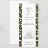 25 4x9 Hochzeitsprogramm Weiße Ginkgo-Blätter Programm (Vorne/Hinten)