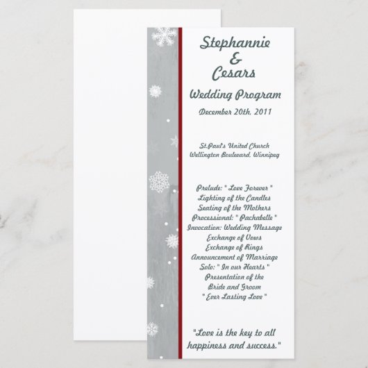 25 4x9 Hochzeitsprogramm Weißer Baum Programm (Vorne/Hinten)